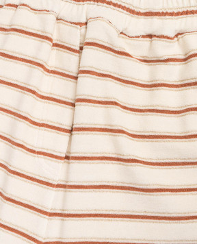 Brunello Cucinelli Children's beige shorts in a stripe with silk BQ987P261C