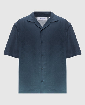 Off-White Blue shirt with Arrow monogram pattern 44MGG01QF26F006