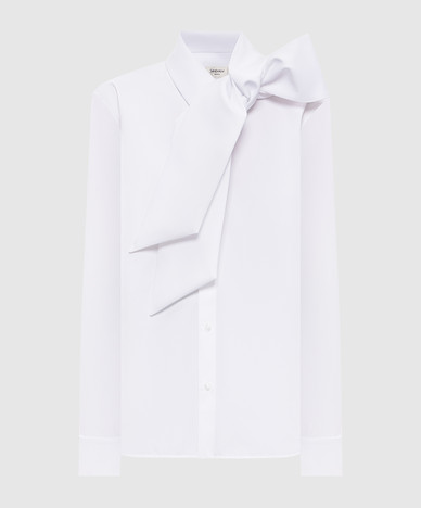 White shirt with ascot collar