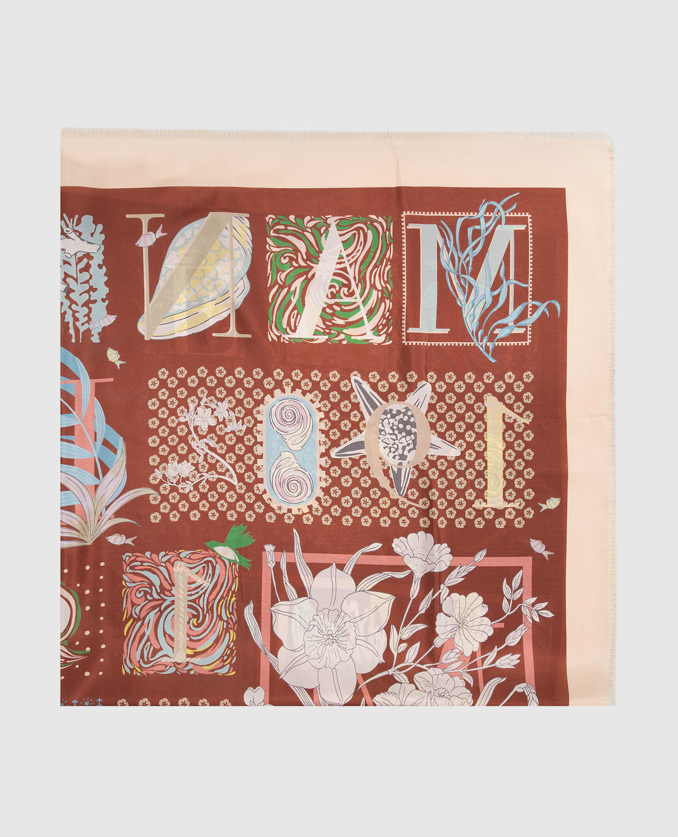 The Greenhouse Memories Brown Silk Scarf