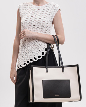 Loulou de Saison ARABELLA tote bag in ivory color ARABELLA