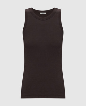 JOSEPH Brown Yeux ribbed tank top JF009854