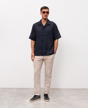 Herno Blue linen shirt CM000031U17158