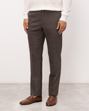 Stefano Ricci Brown wool and cashmere pants M1T80A0016WCEA2V