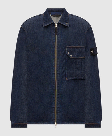 Blue denim shirt jacket
