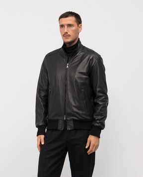 Cashmere&Whiskey Black leather jacket DF272NAPPA