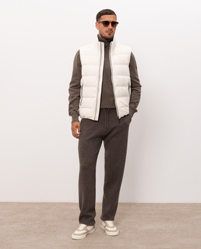 Agnona Brown cashmere, wool and silk pants K712U502G1213