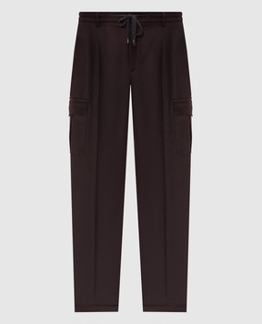 Peserico Burgundy wool cargo pants R54275W02710