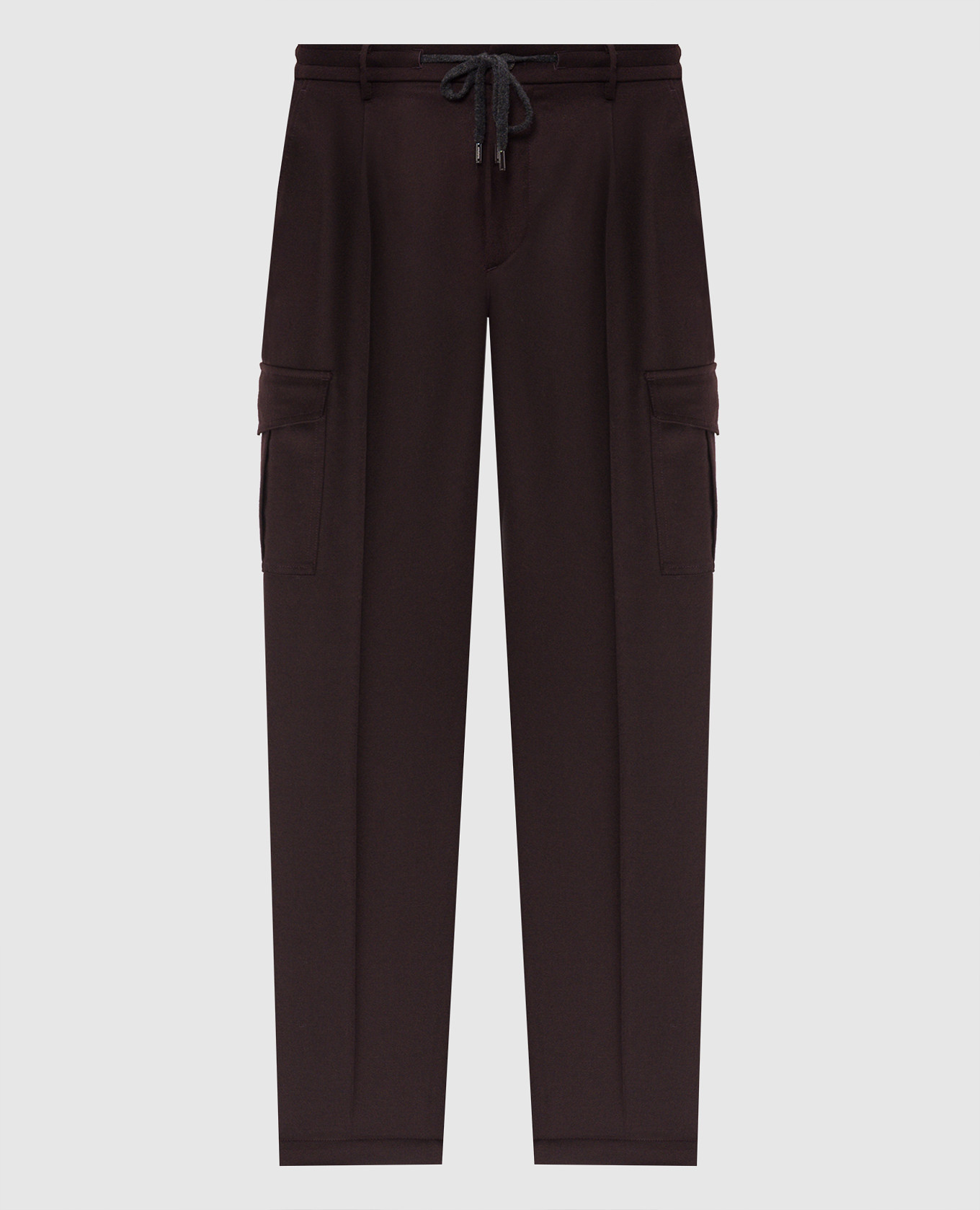 Burgundy wool cargo pants