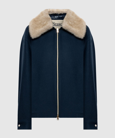 Blue jacket with wool