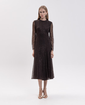 Twinset Brown lace midi dress 262TF2080
