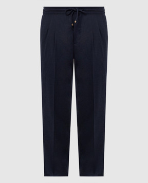 Brunello Cucinelli Dark blue wool pants ME226E1710
