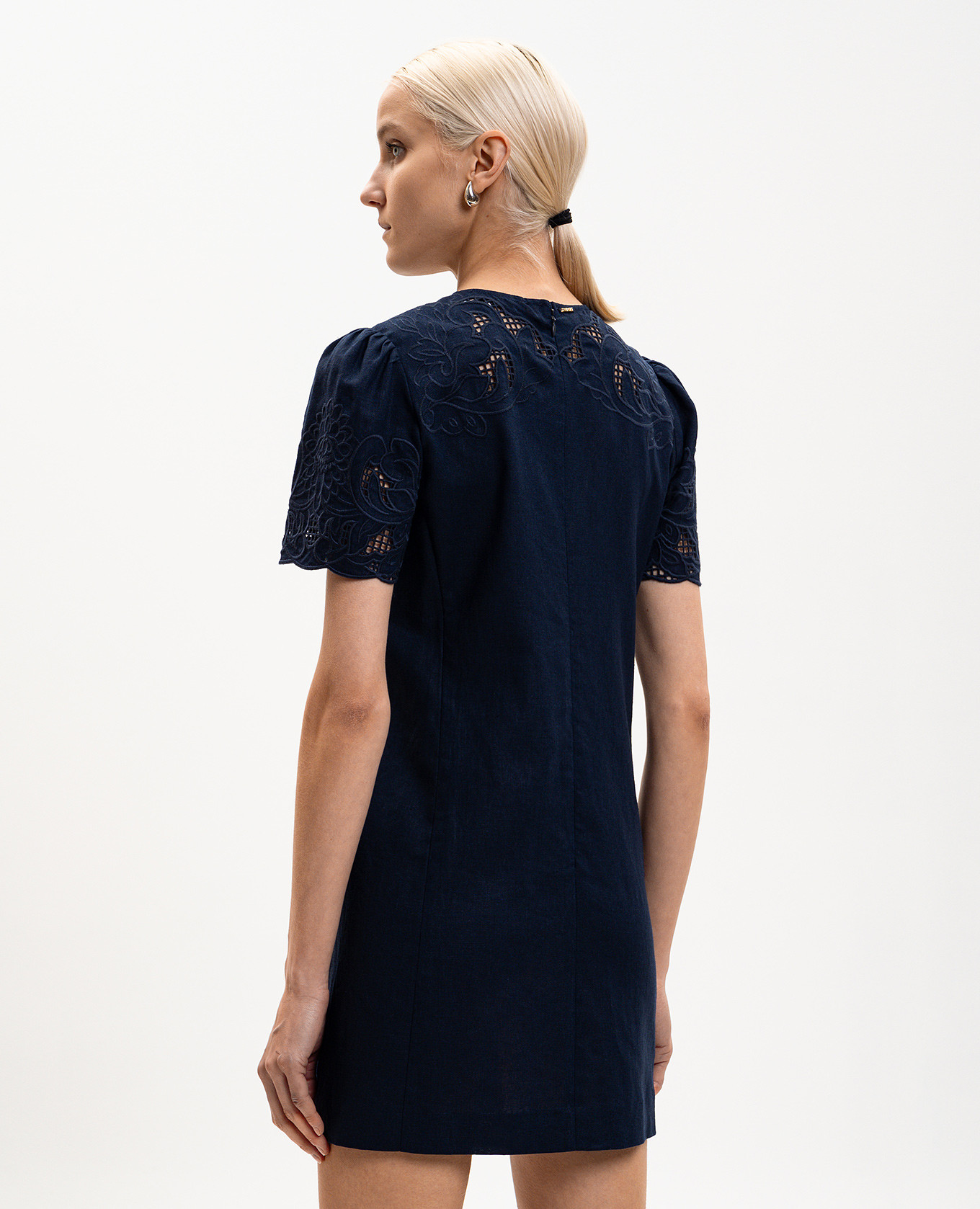 

Blue mini dress with linen Twinset