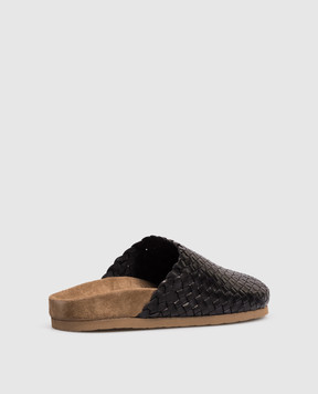 Dragon Black leather mules DGS65110