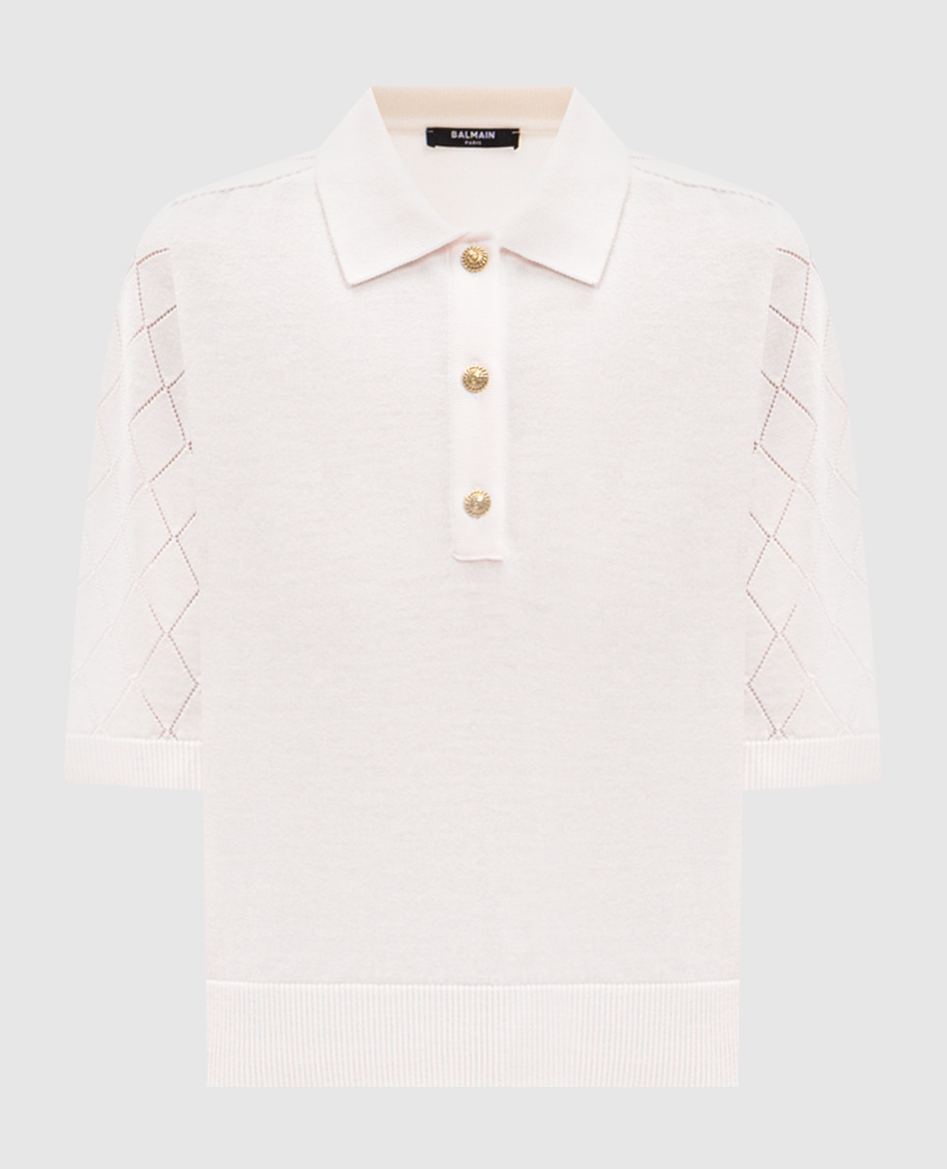 Ivory wool polo shirt