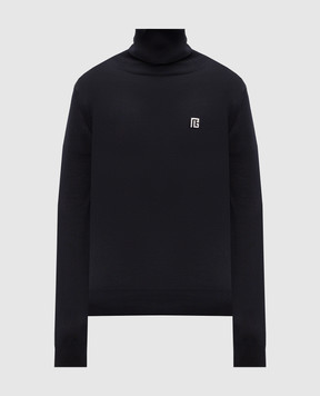 Balmain Blue silk golf with emblem HH1KH050KJ53