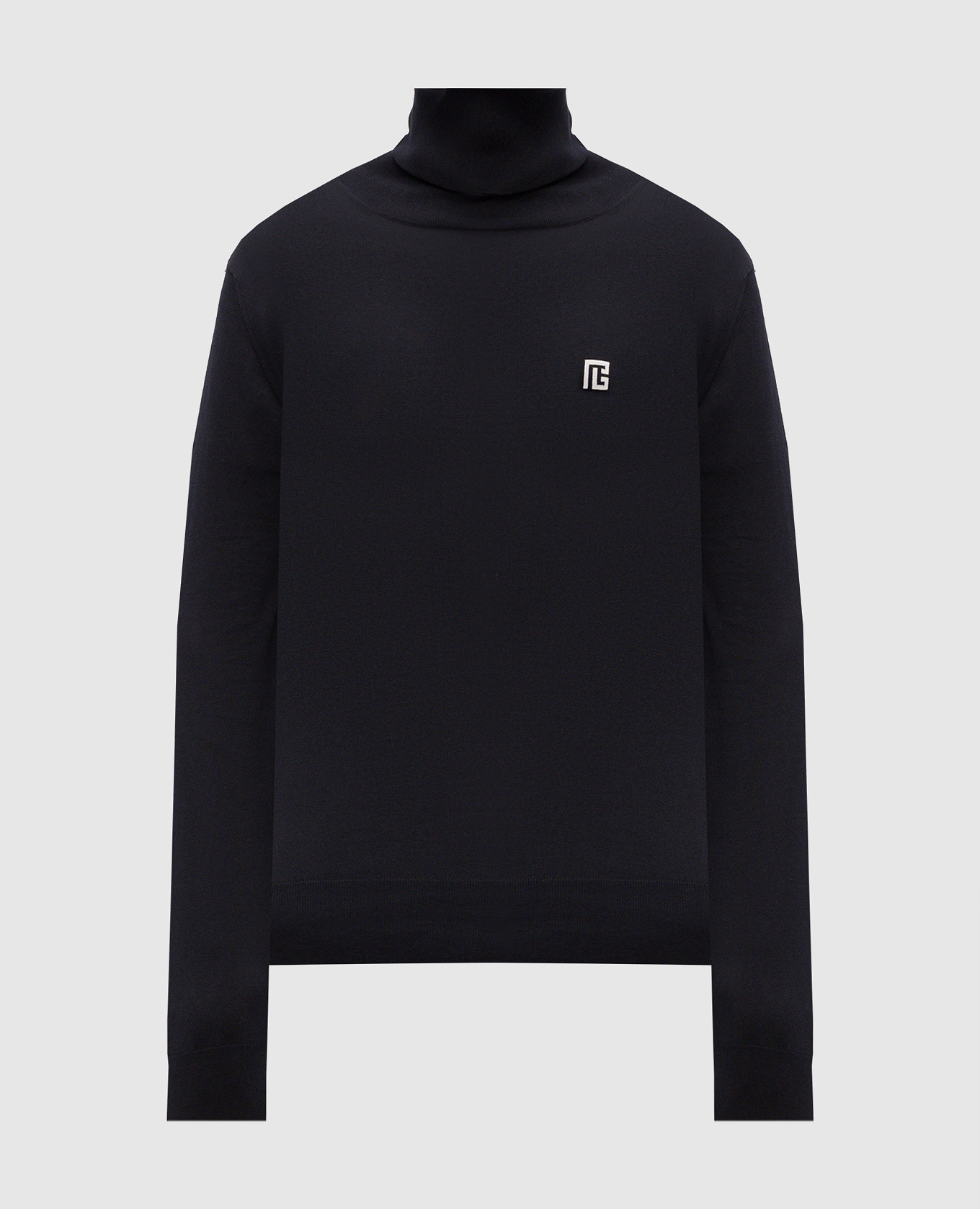

Blue silk golf with emblem Balmain