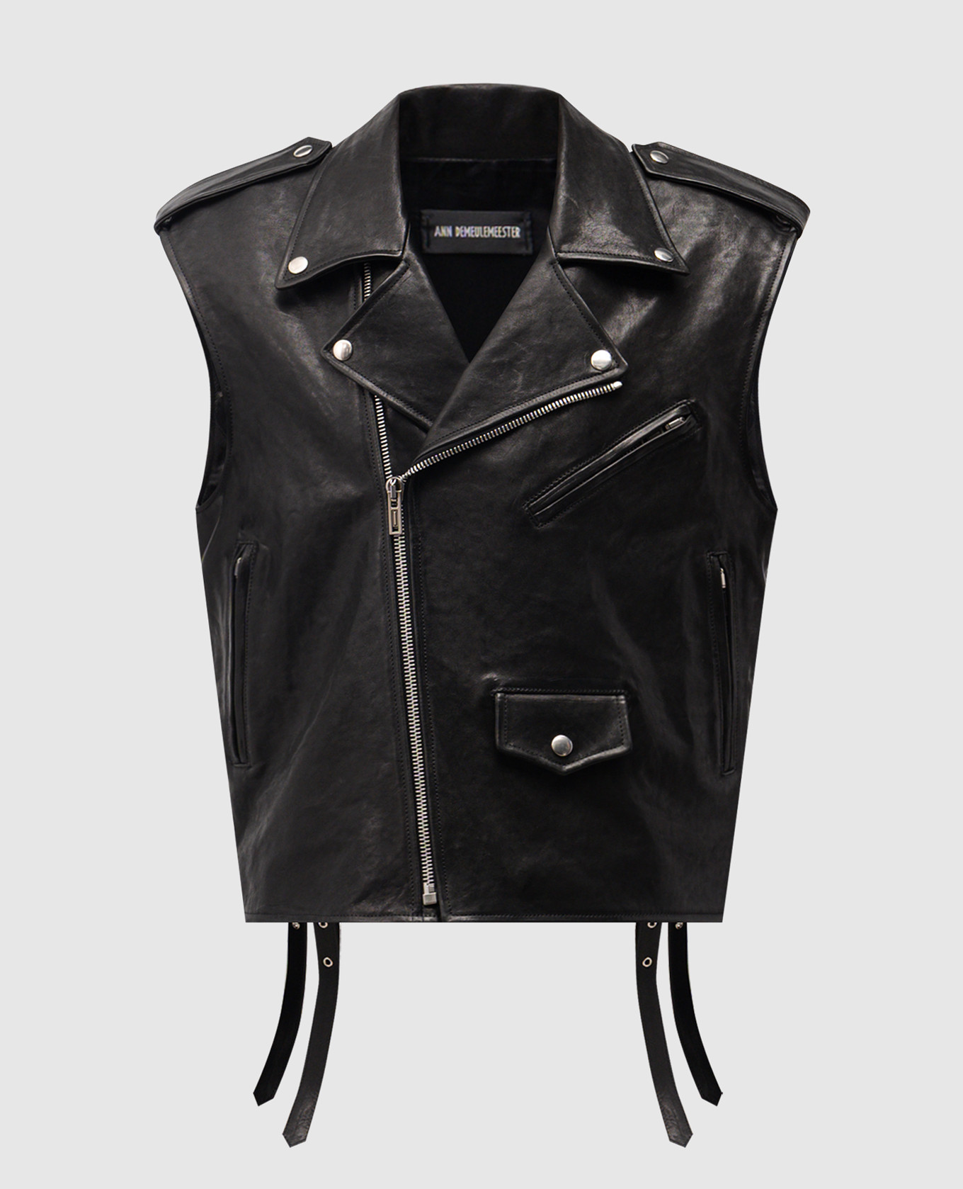 

Faltin Perfecto black leather vest Ann Demeulemeester