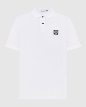 Stone Island White polo shirt with logo patch L1S152200008S0017