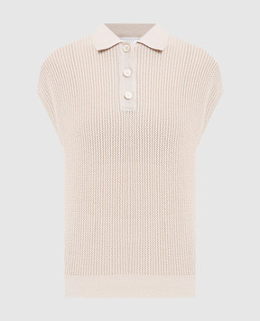 Peserico Beige top with polo collar S99106F149173H