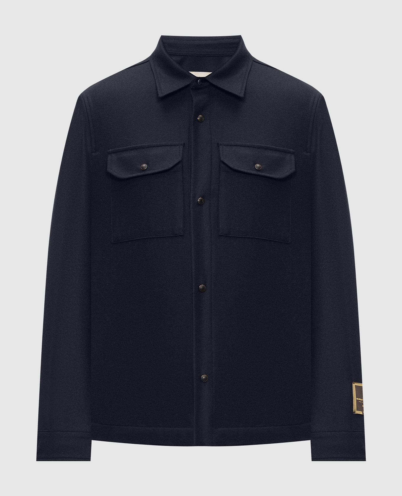 Blue wool and cashmere shirt