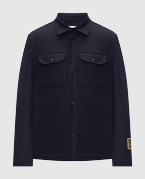 Cashmere&Whiskey Blue wool and cashmere shirt 07687R0775