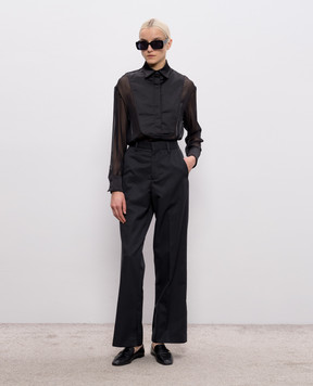 Dondup Black silk blouse DC464SF0105DXXX