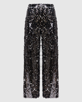 Max Mara Weekend Black CABREO pants with sequins CABREO1234