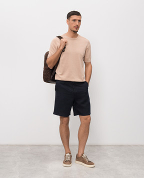 Trussardi Blue linen shorts P025M000117NMP312T38