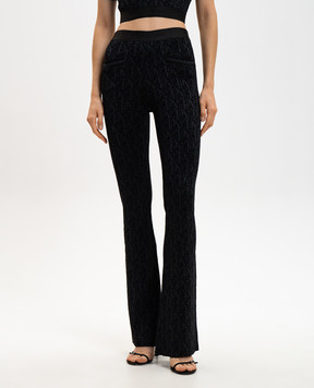 Palm Angels Black flared pants with lurex PWHG026R24KNI001