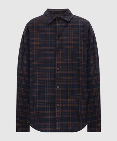 Giacca-camicia a quadri blu