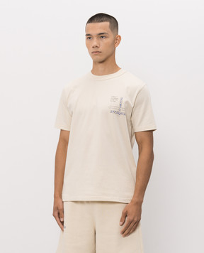 Off-White Beige T-shirt with Connect Dots print 44MAA16MF26J00U