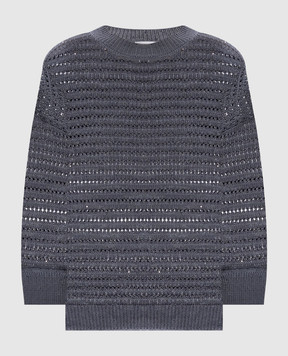 Peserico Gray sweater with sequins S99121F0509110