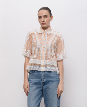 Ermanno Scervino Checked silk blouse D482K717APXUJ