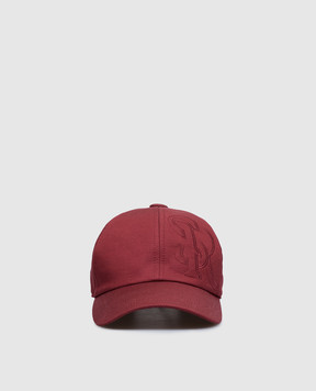 Stefano Ricci Burgundy linen and silk cap MCV510018ELK001S