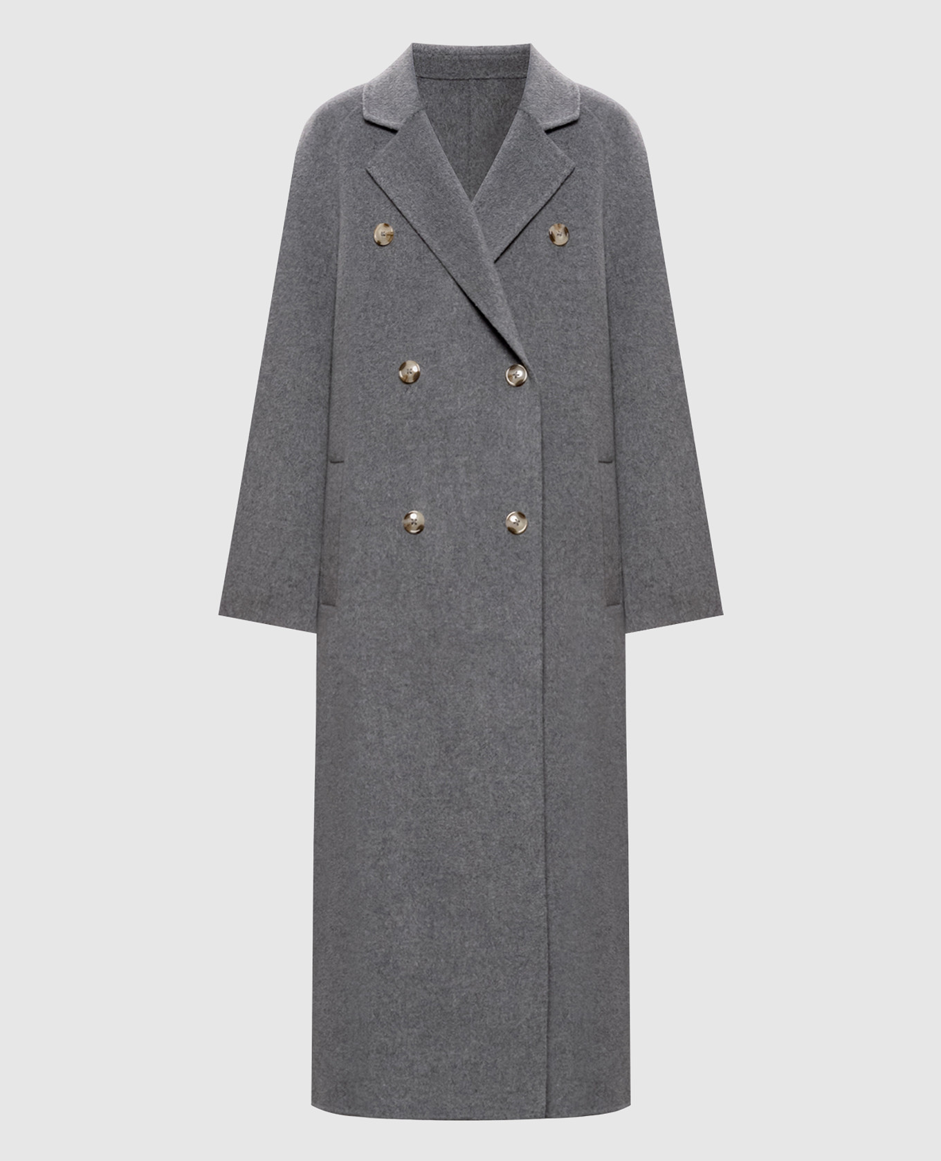 Grey double-breasted coat IRVIN made of wool and cashmere