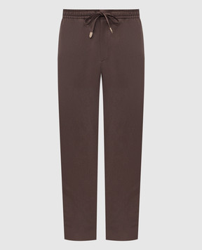 Canali Brown linen and silk pants AX03156U97003