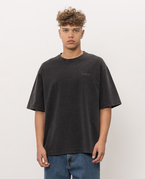 Off-White Grey T-shirt with textured logo 44MAA120F26J00W