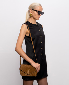 Saint Laurent Brown suede crossbody bag LOULOU 873156AAEY6