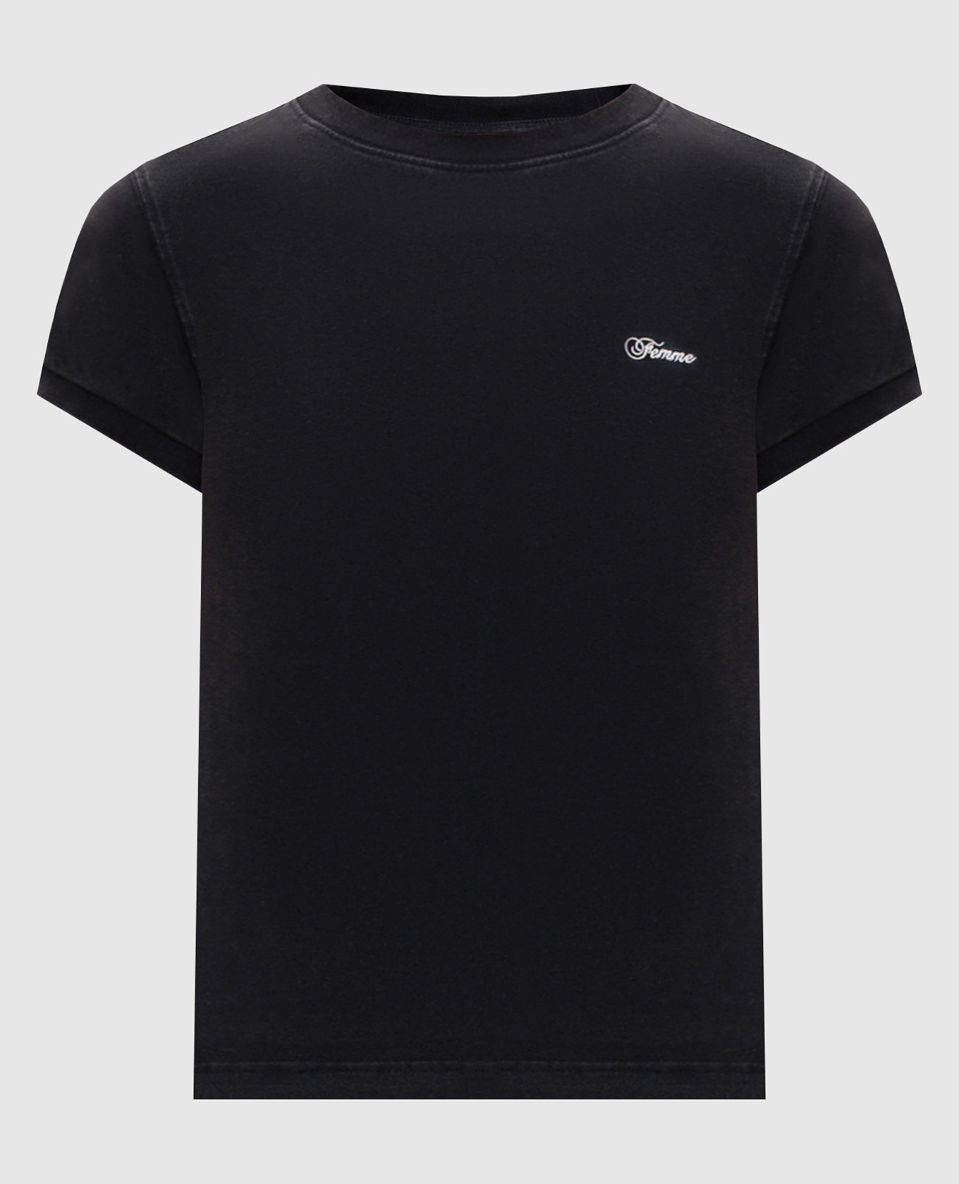 Black T-shirt with embroidery
