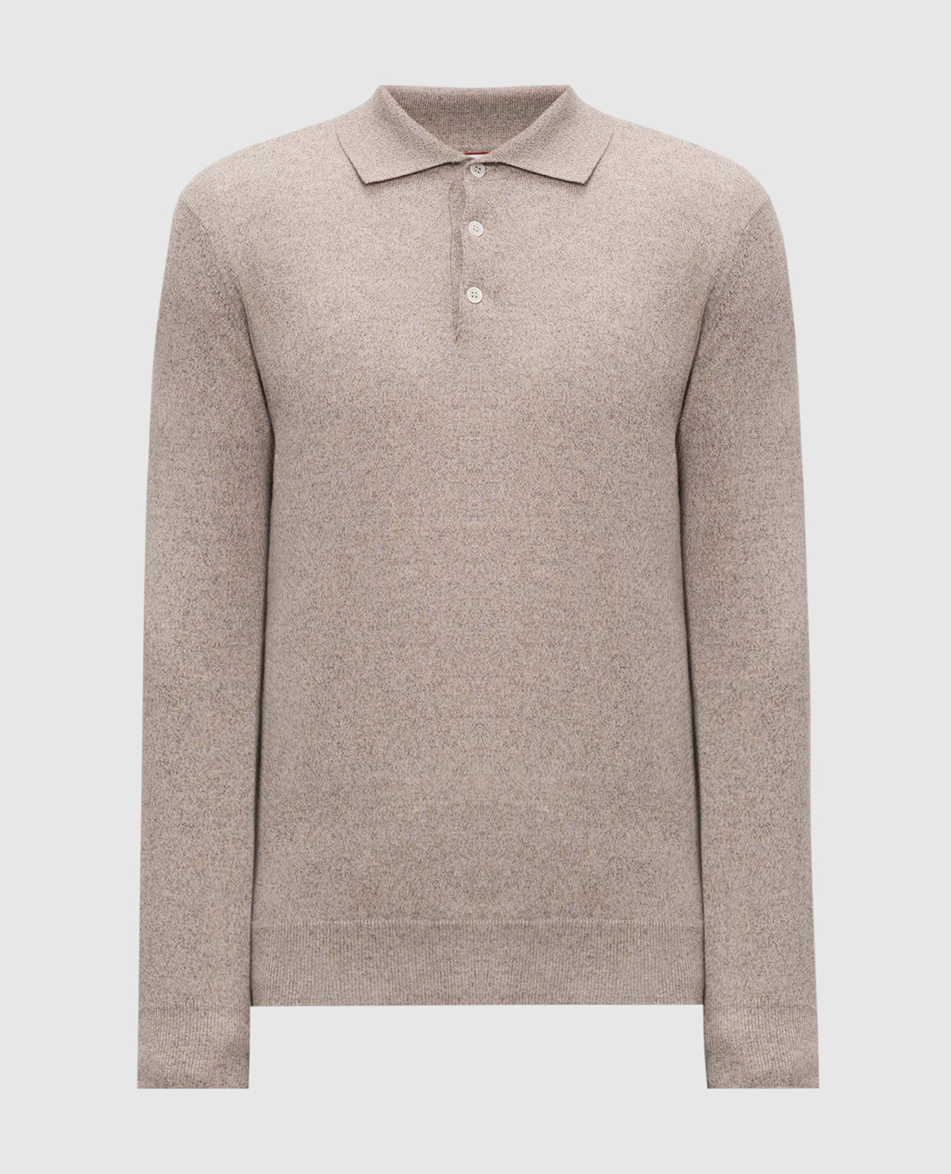 Beige cashmere polo shirt