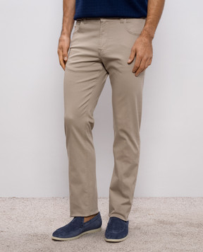 Stefano Ricci Beige jeans with logo patch MFT61B0010TR112P