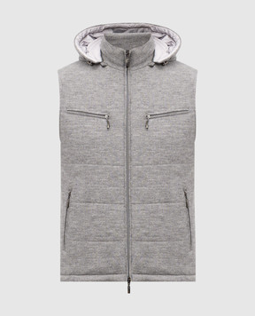 Doriani Cashmere Gray patterned wool gilet A405CAPTJ3N