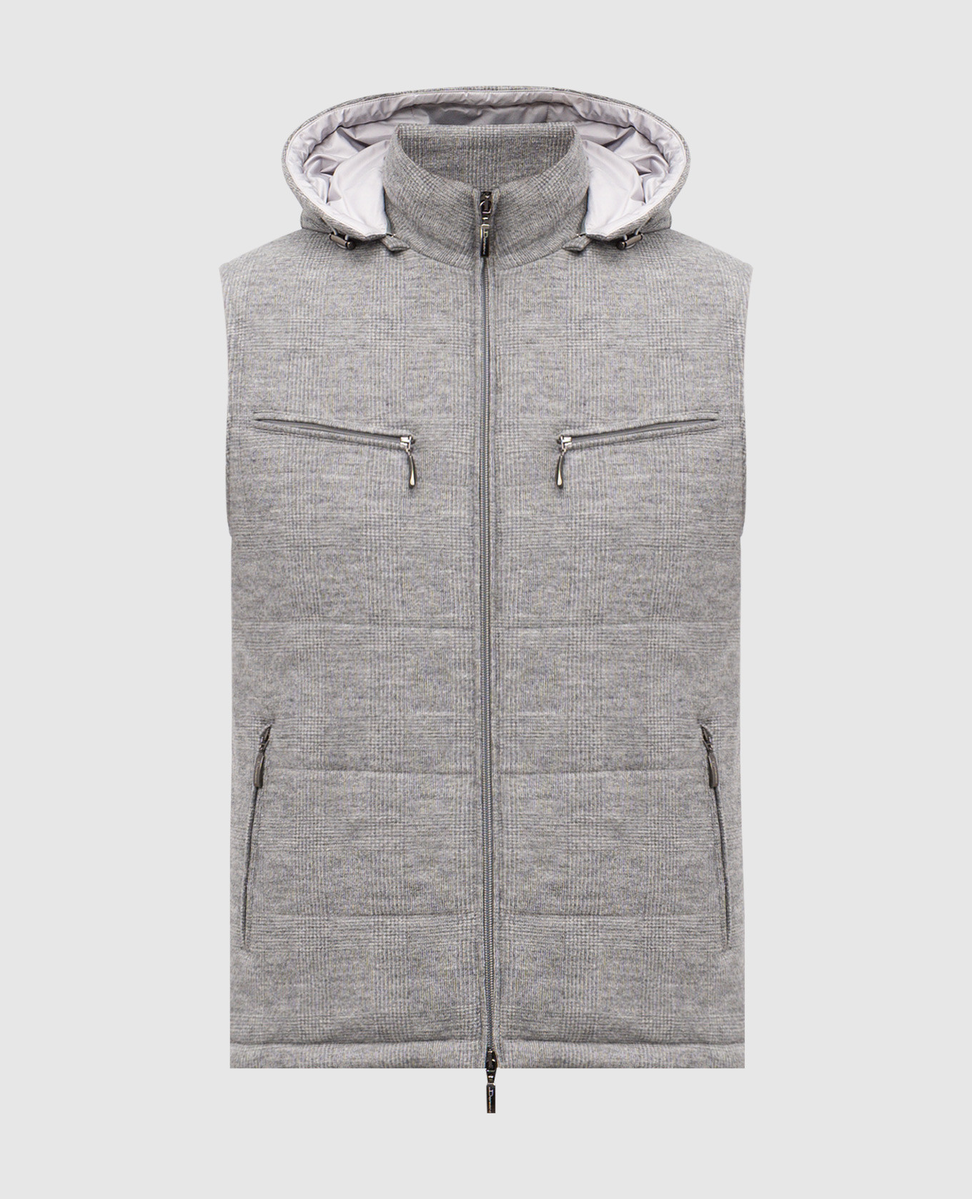 

Gray patterned wool gilet Doriani Cashmere, Grey