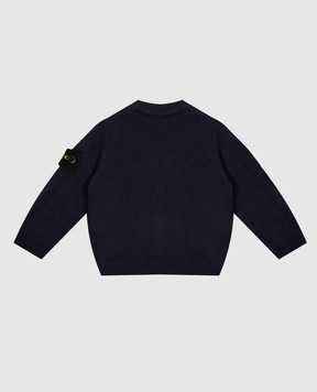 Stone Island Children's blue cardigan, hat and plaid set with wool and cashmere L2S16M200001S0M10