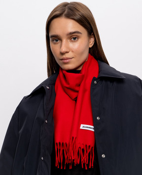 Jil Sander Red wool scarf J02TE0115J40376
