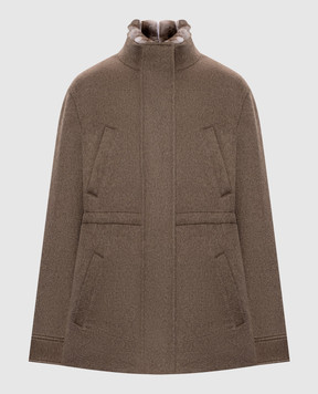 Fabio Gavazzi Brown cashmere parka with mink fur FG2340PIVR