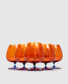 La Reine Set of orange Joy cognac glasses 6 pcs JOYCOGNAC
