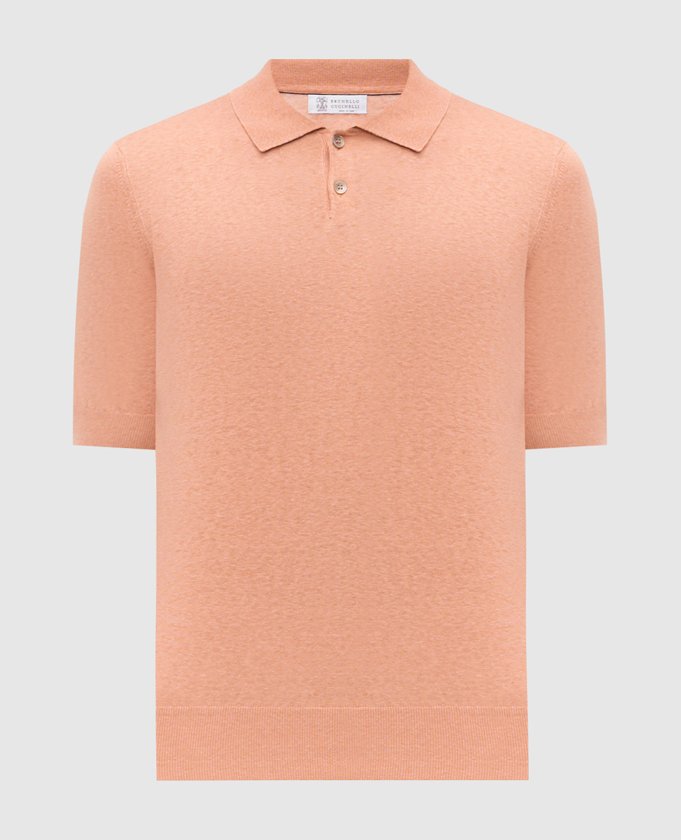 

Orange linen and silk polo shirt Brunello Cucinelli
