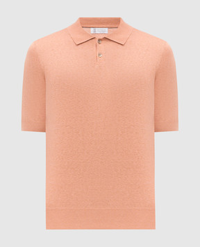 Brunello Cucinelli Orange linen and silk polo shirt MSL806105